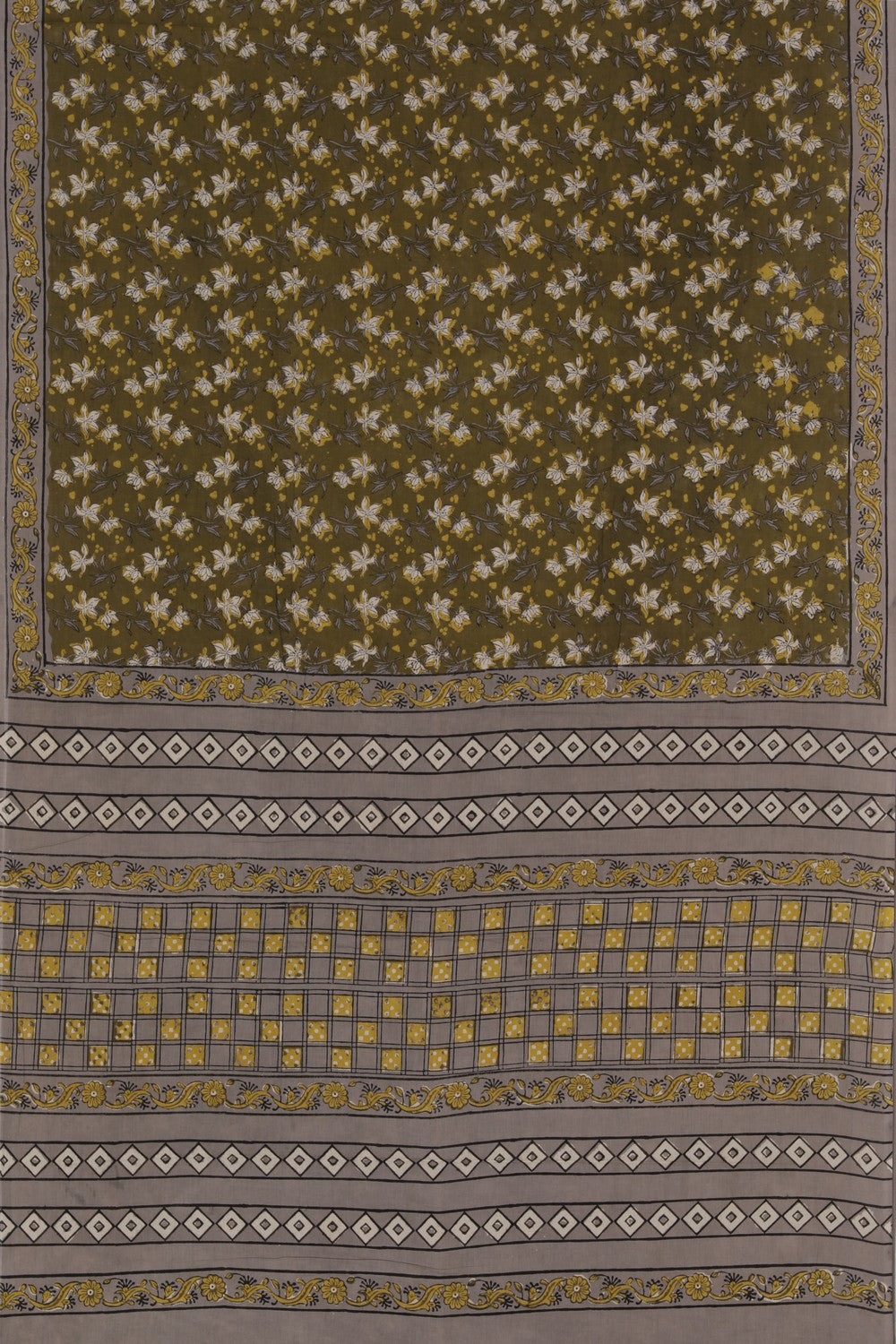 Image of Hand Block Printed Bagru Cotton saree