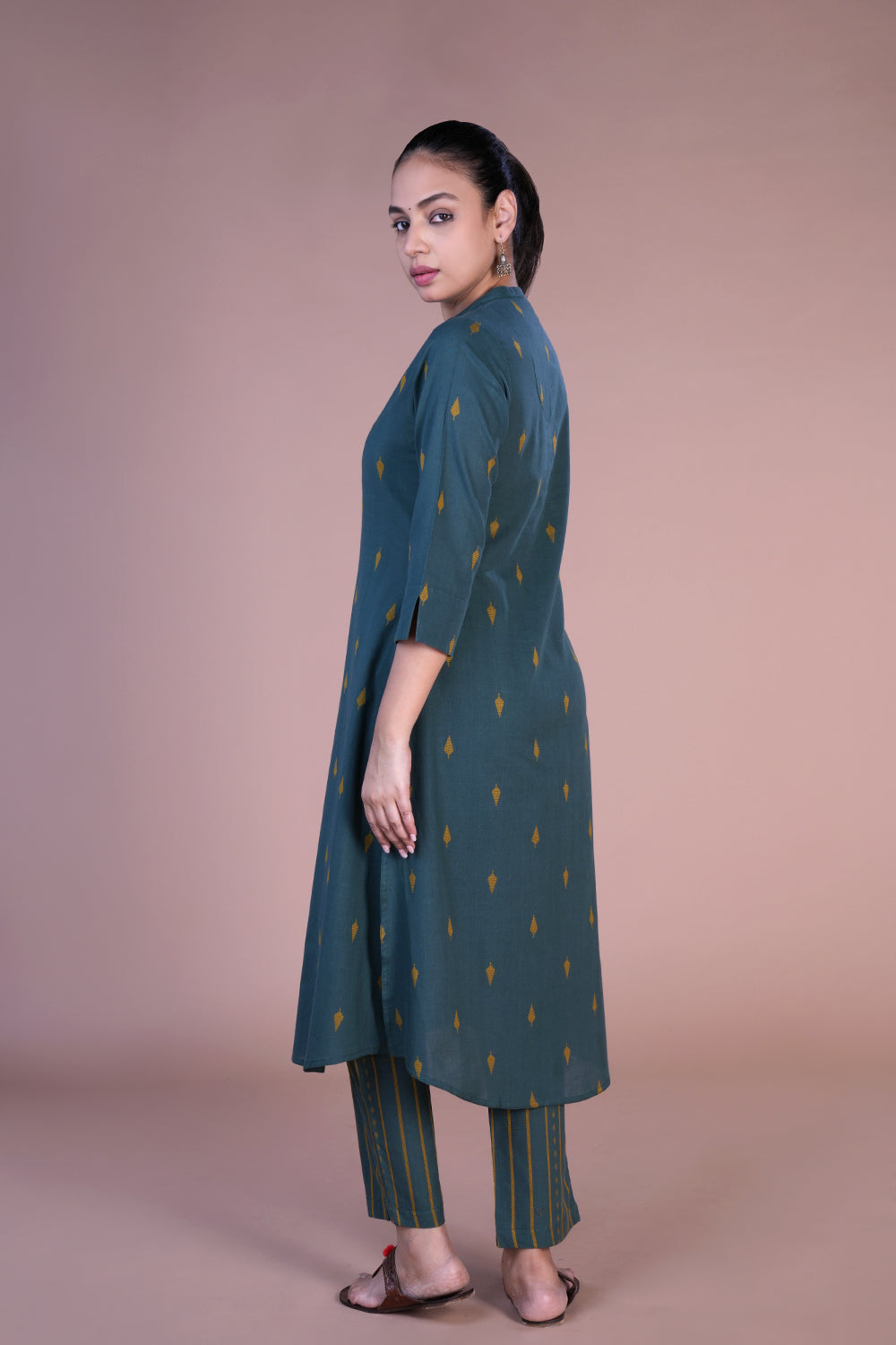 Dark teal kurti and pants set