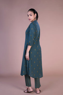 Image of Dark teal kurti and pants set