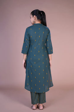 Image of Dark teal kurti and pants set