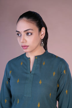 Image of Dark teal kurti and pants set