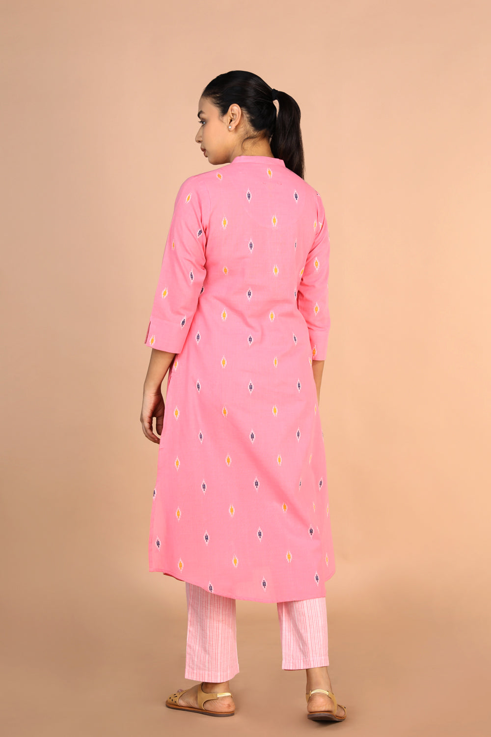 Soft Pink Cotton Kurti and pants set