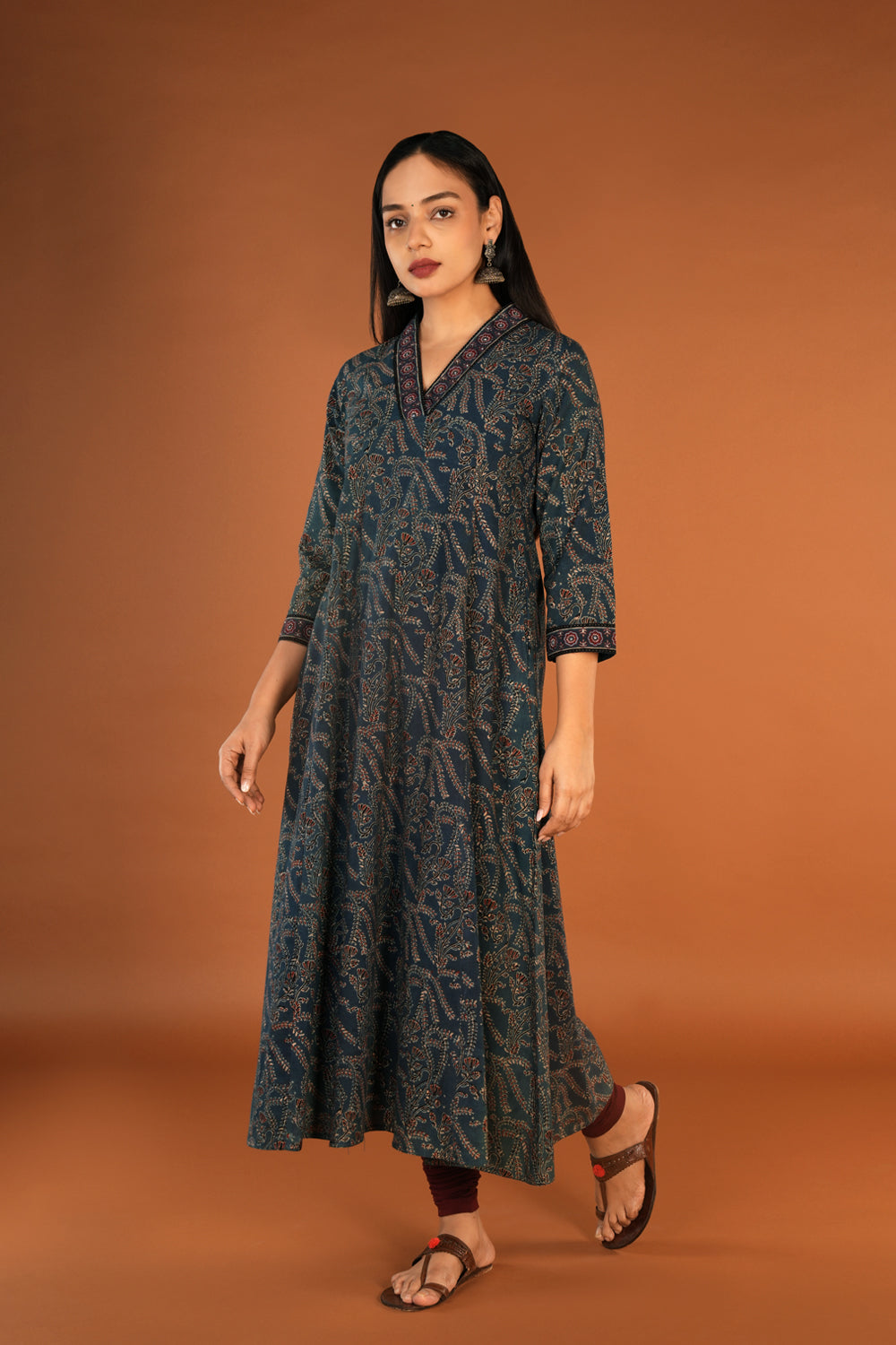 Indigo Blue  Ajrakh Kurta and Dupatta set