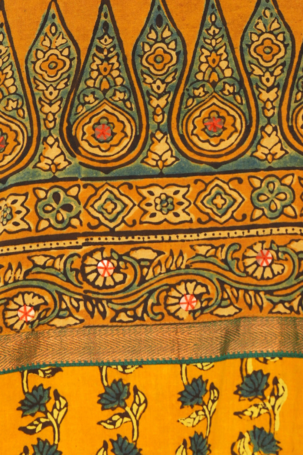 Image of Spicy Mustard cotton Ajrak Kurta