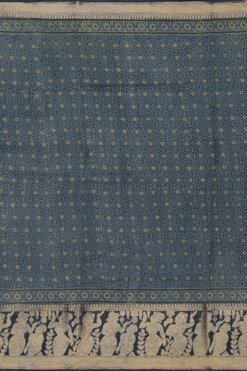 Collection of Ajrakh Chiniya Silk Saree in a gallery layout