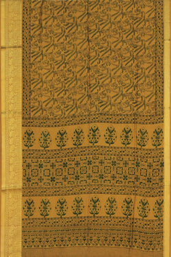 Collection of Ajrakh Chiniya Silk Saree in a gallery layout