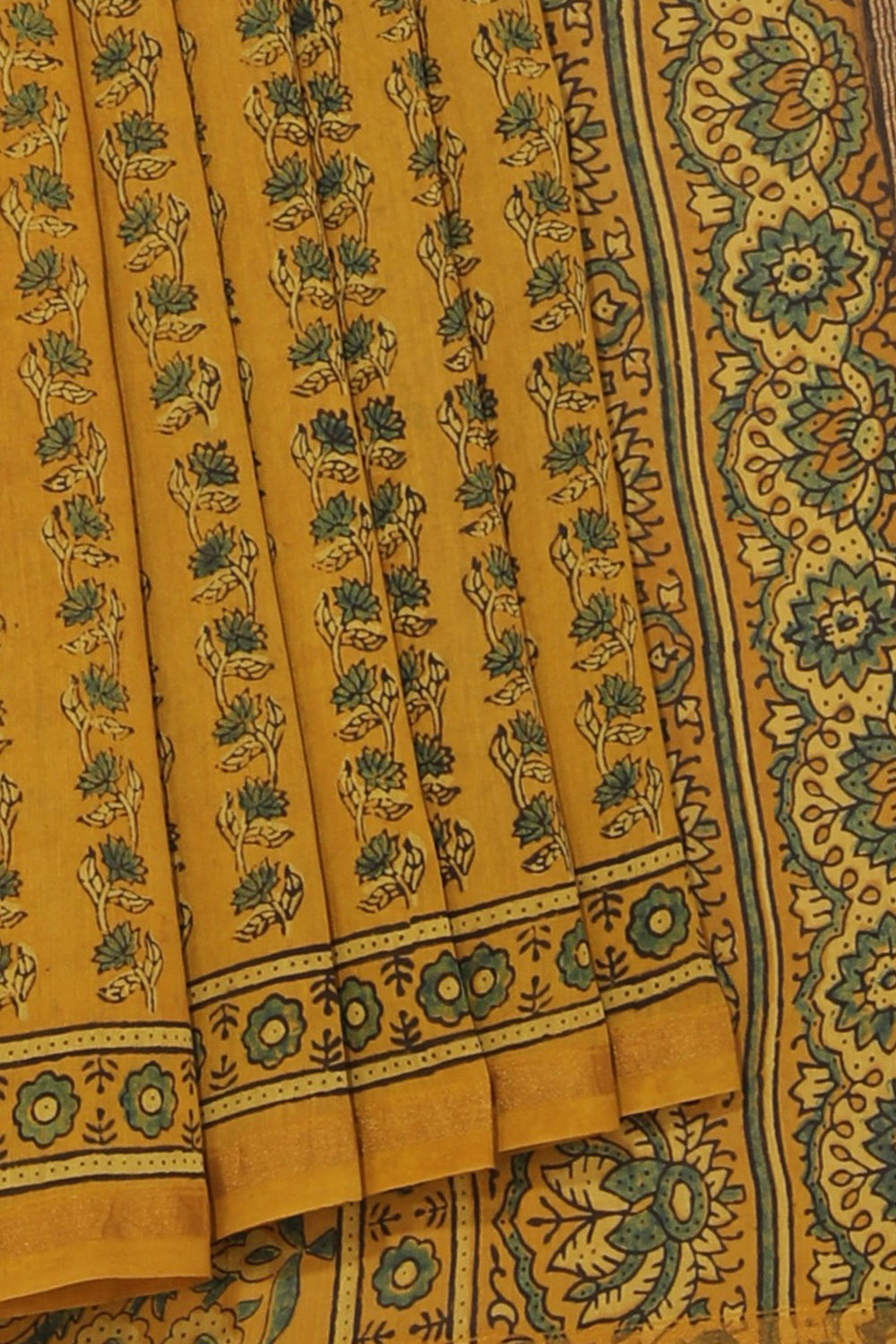 Collection of Ajrakh Chanderi Saree in a gallery layout