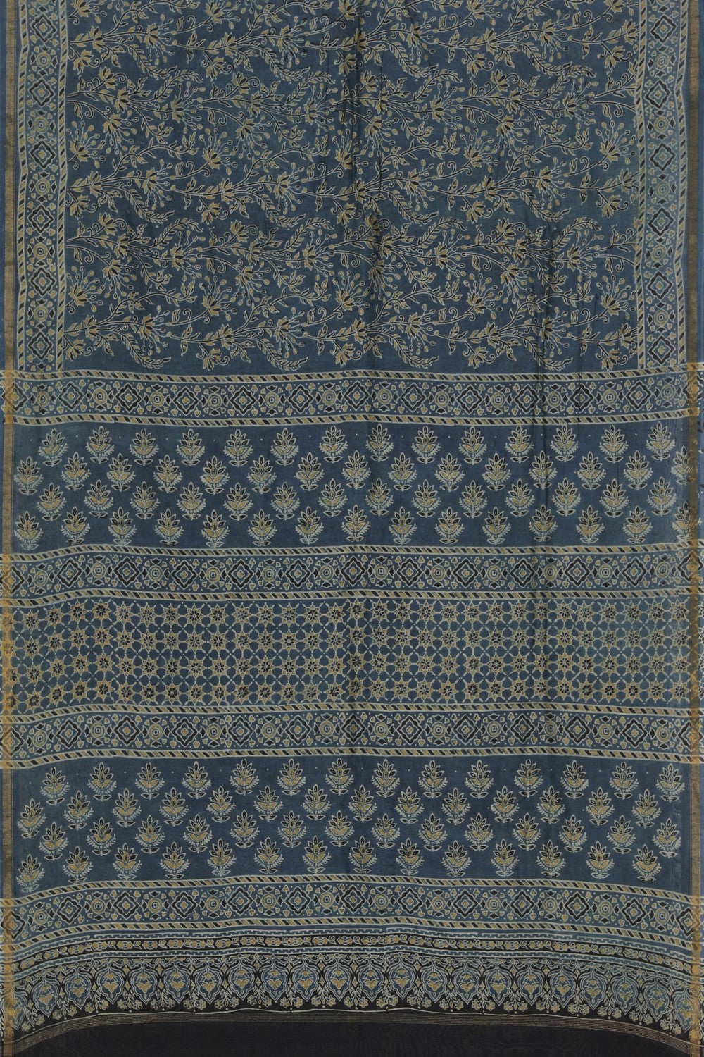 Collection of Ajrakh Chanderi Saree in a gallery layout