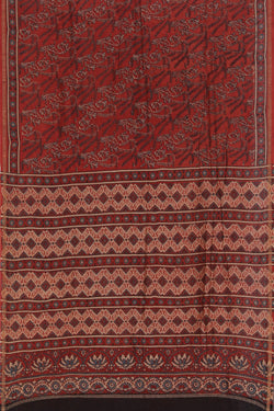 Collection of Ajrakh Chanderi Saree in a gallery layout