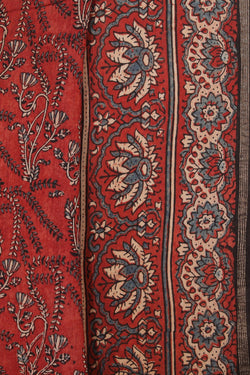 Collection of Ajrakh Chanderi Saree in a gallery layout