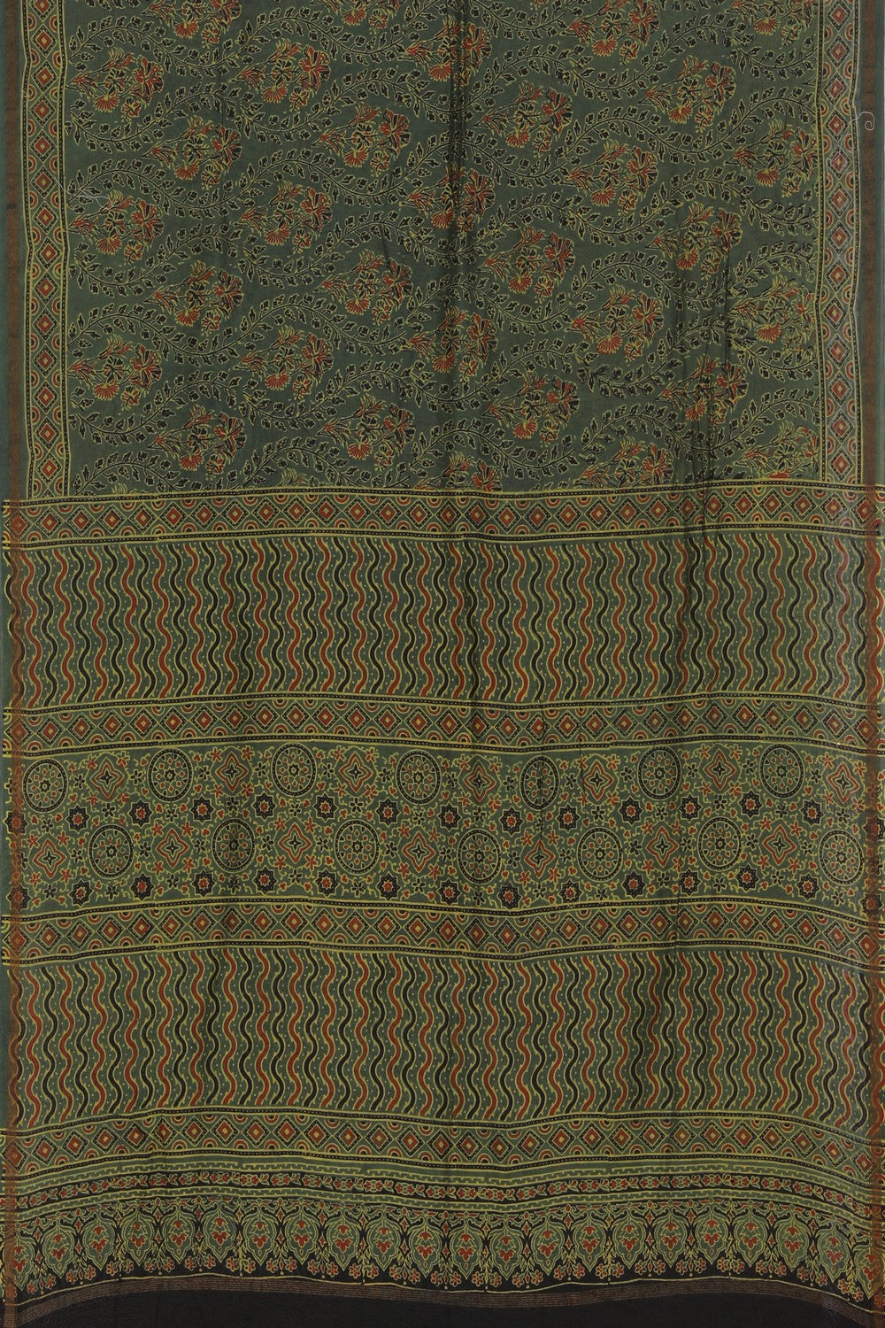 Image of Ajrakh Chanderi Saree