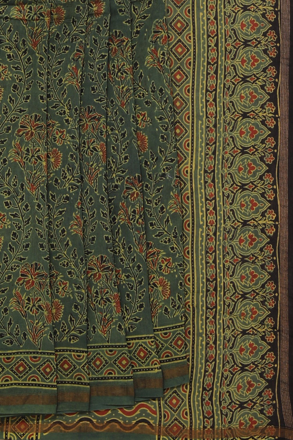 Image of Ajrakh Chanderi Saree