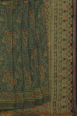 Collection of Ajrakh Chanderi Saree in a gallery layout