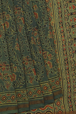 Collection of Ajrakh Chanderi Saree in a gallery layout