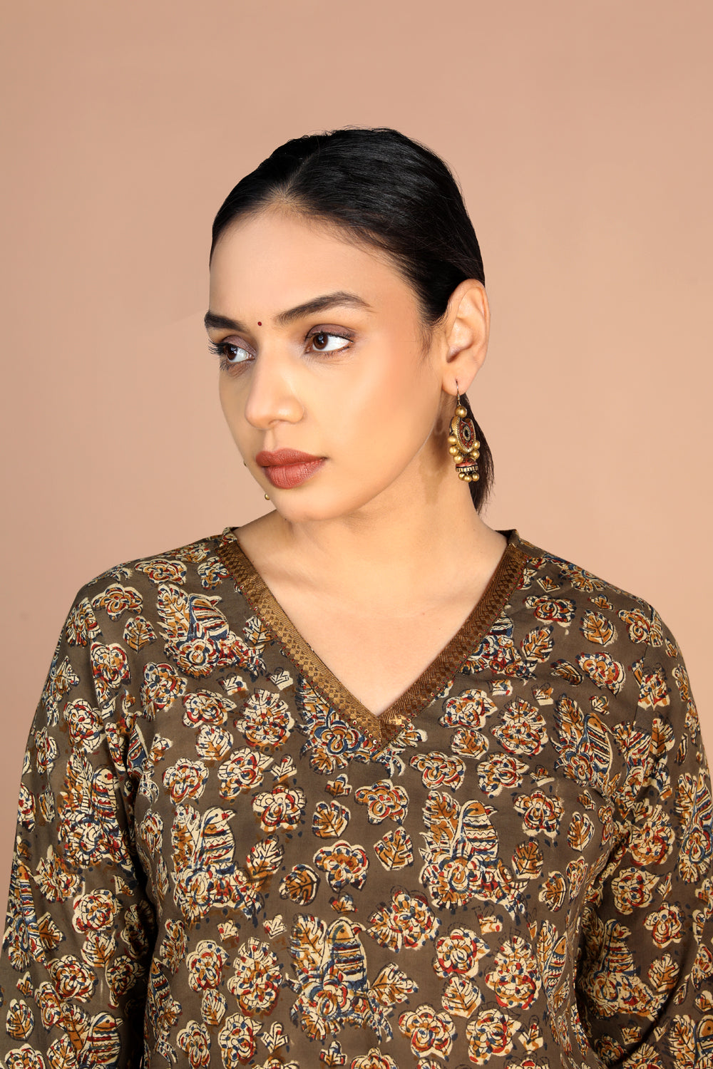 Cotton Kalamkari handblock printed Sharara suit set