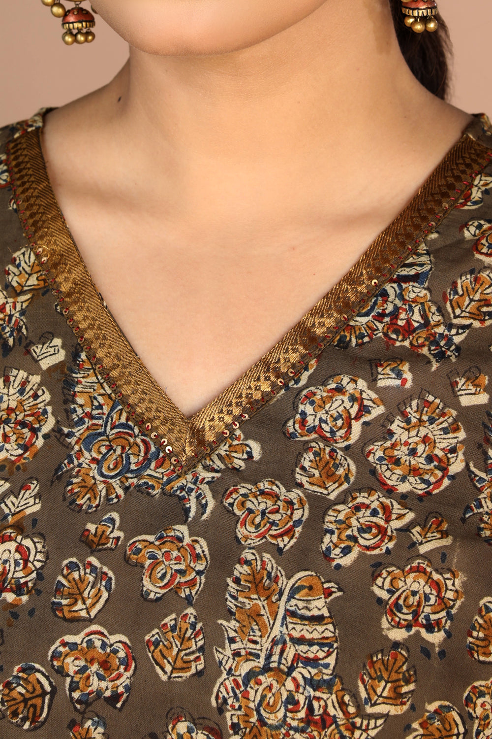 Cotton Kalamkari handblock printed Sharara suit set