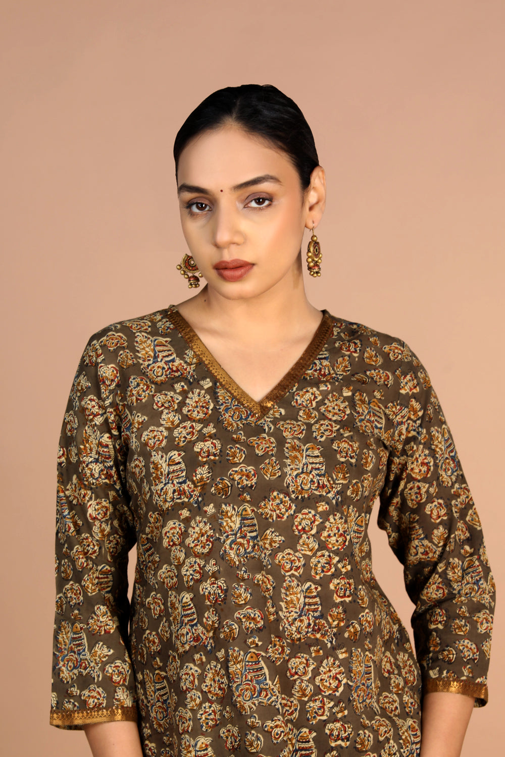 Cotton Kalamkari handblock printed Sharara suit set