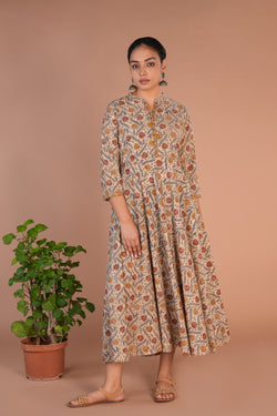 Image of Kalamkari handblock printed long dress