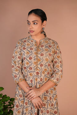 Image of Kalamkari handblock printed long dress