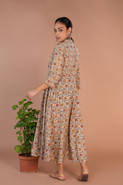 Image of Kalamkari handblock printed long dress