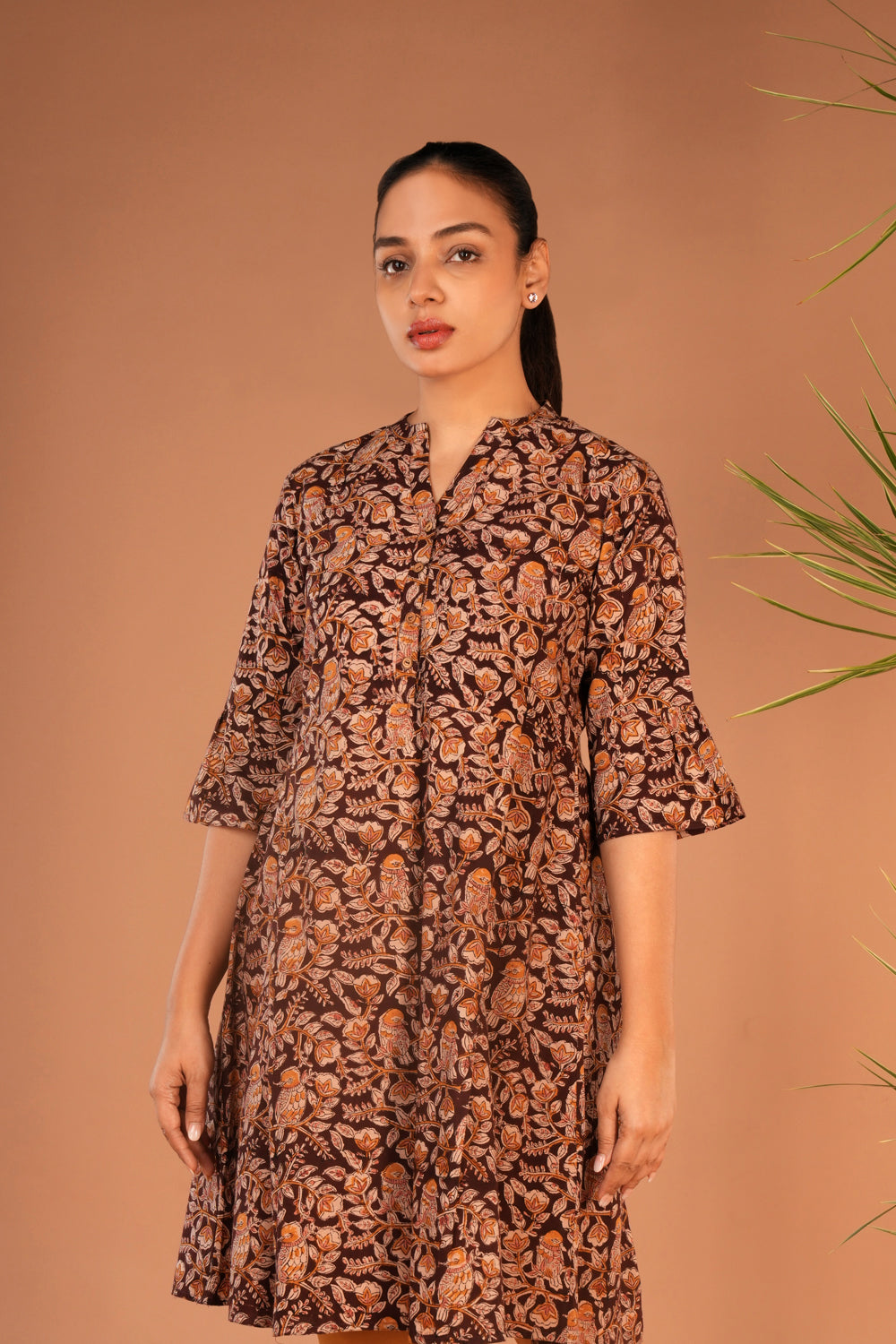 Image of Brown Kalamkari short kurti