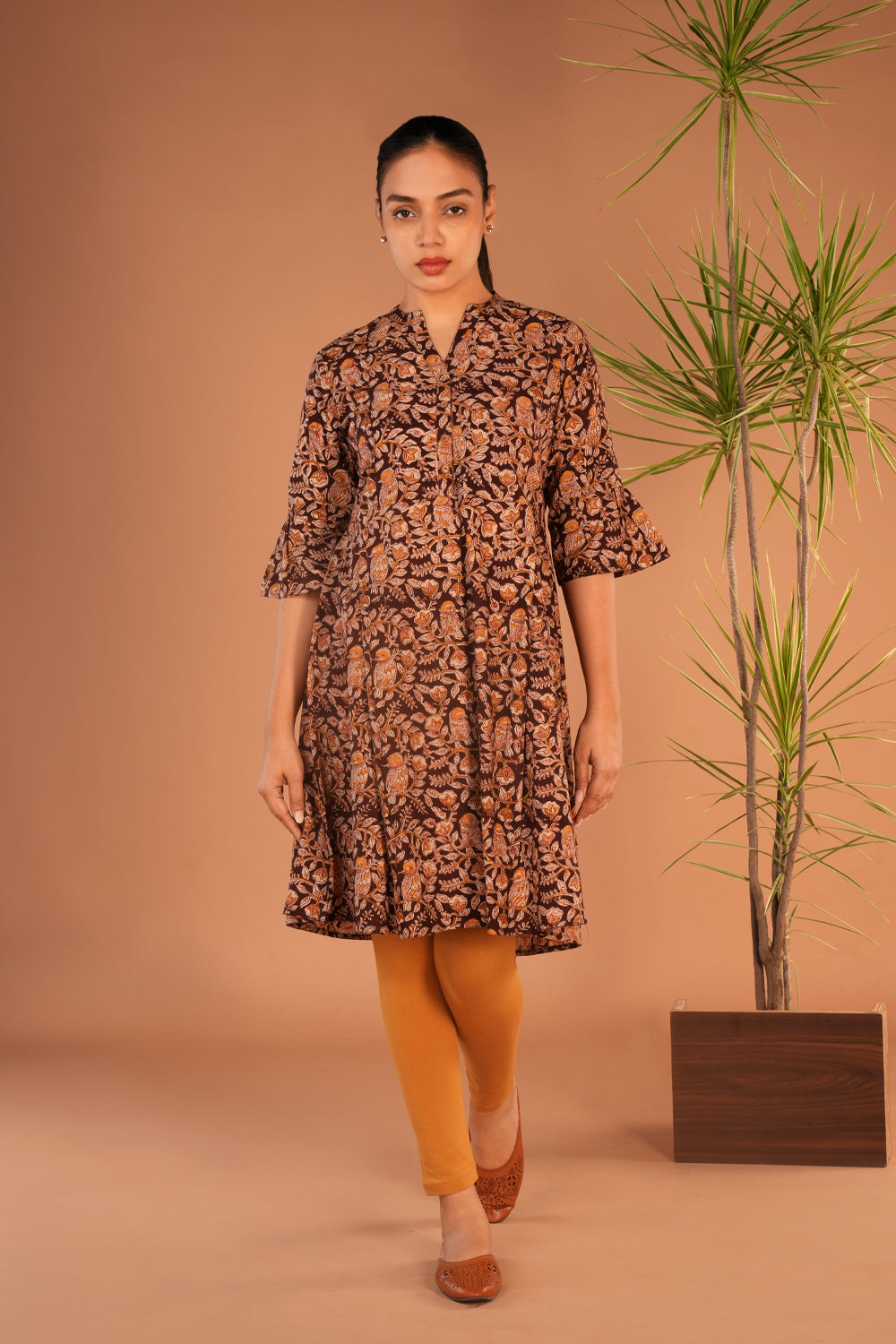 Image of Brown Kalamkari short kurti