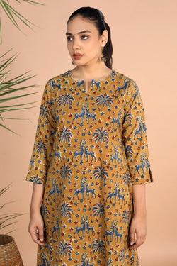 Image of Kalamkari handblock printed Kurti