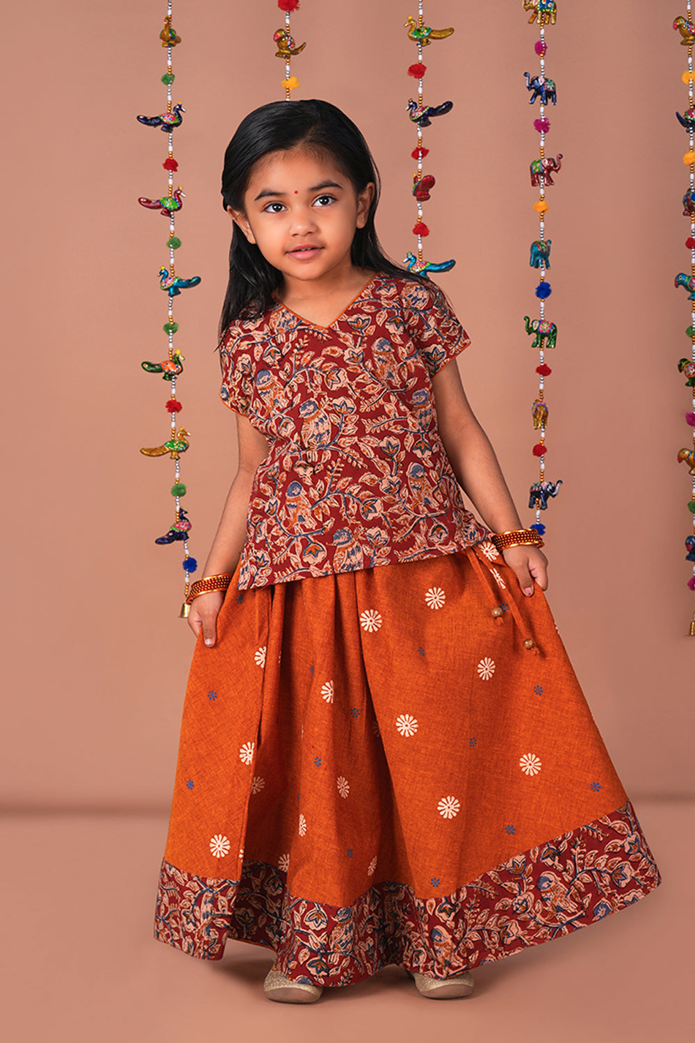Image of Girls Kalamkari Ghaghara set