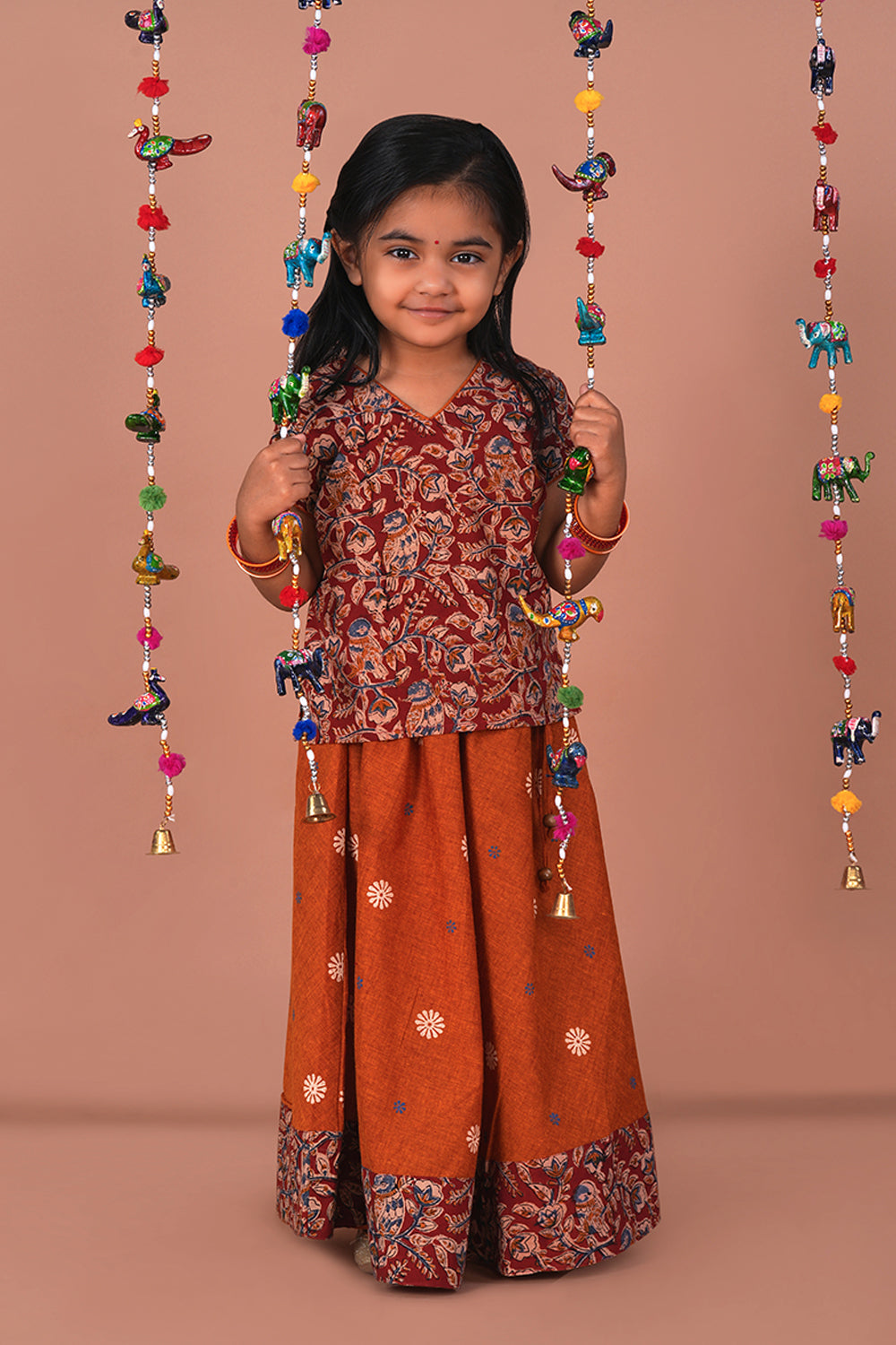 Image of Girls Kalamkari Ghaghara set