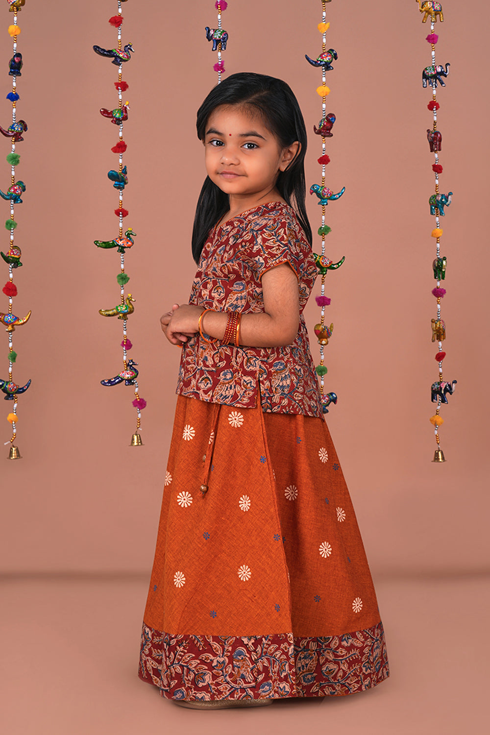 Image of Girls Kalamkari Ghaghara set