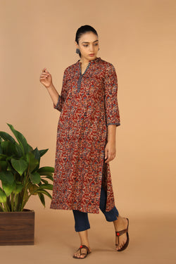 Collection of Kalamkari Handblock printed kurta in a gallery layout