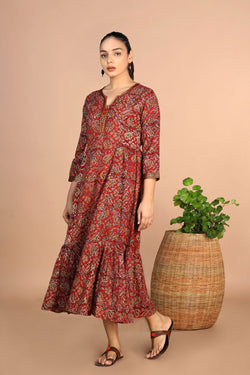 Image of Kalamkari Handblock printed Dress