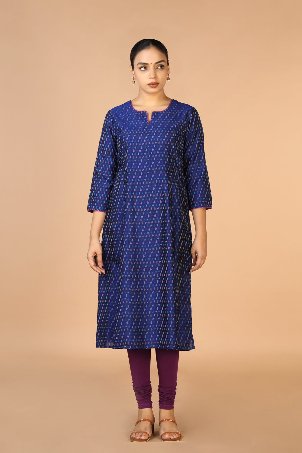 Royal Blue silk Pochampally Ikat Kurti