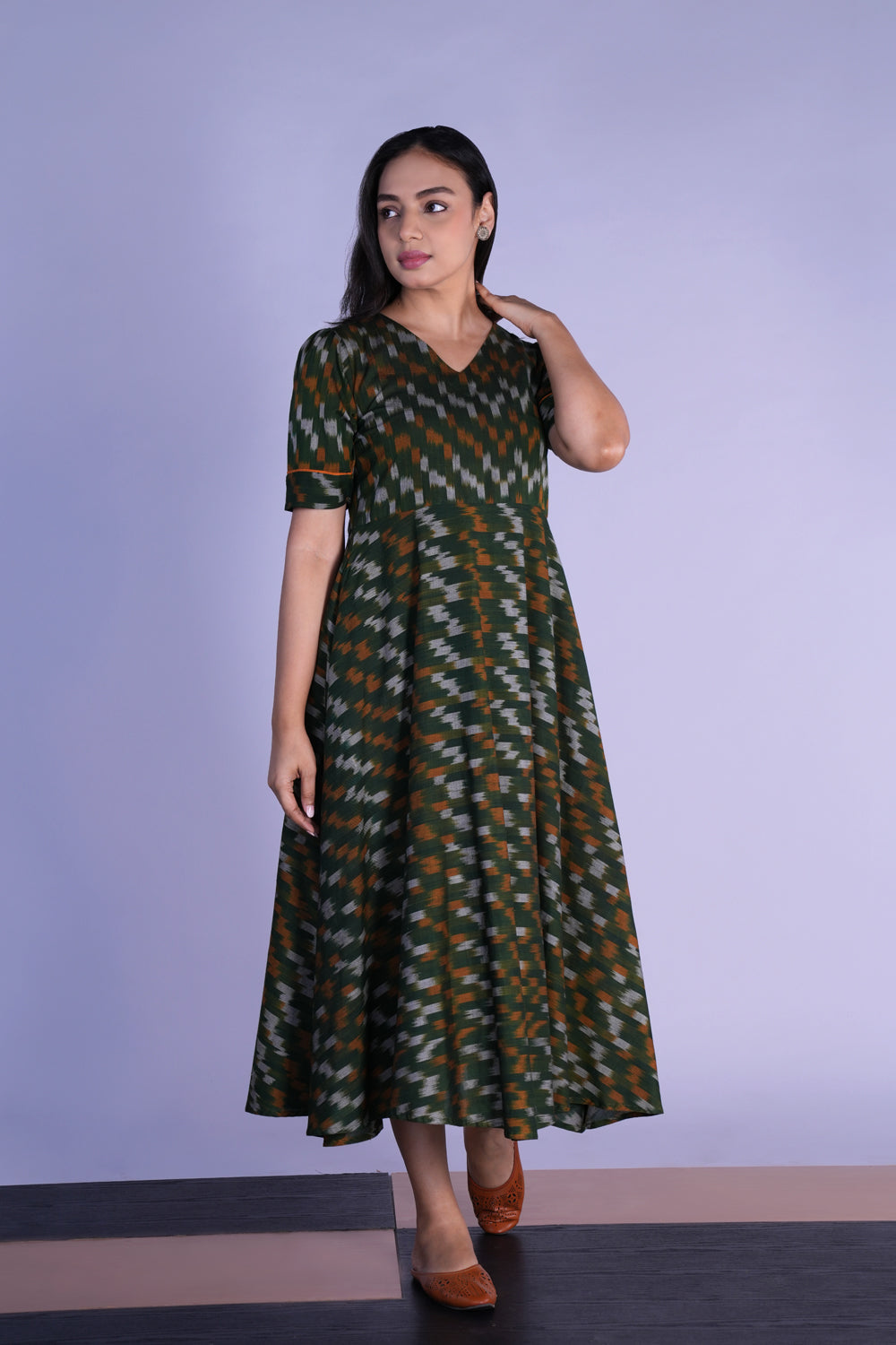 Handwoven cotton Pochampally Ikat dress