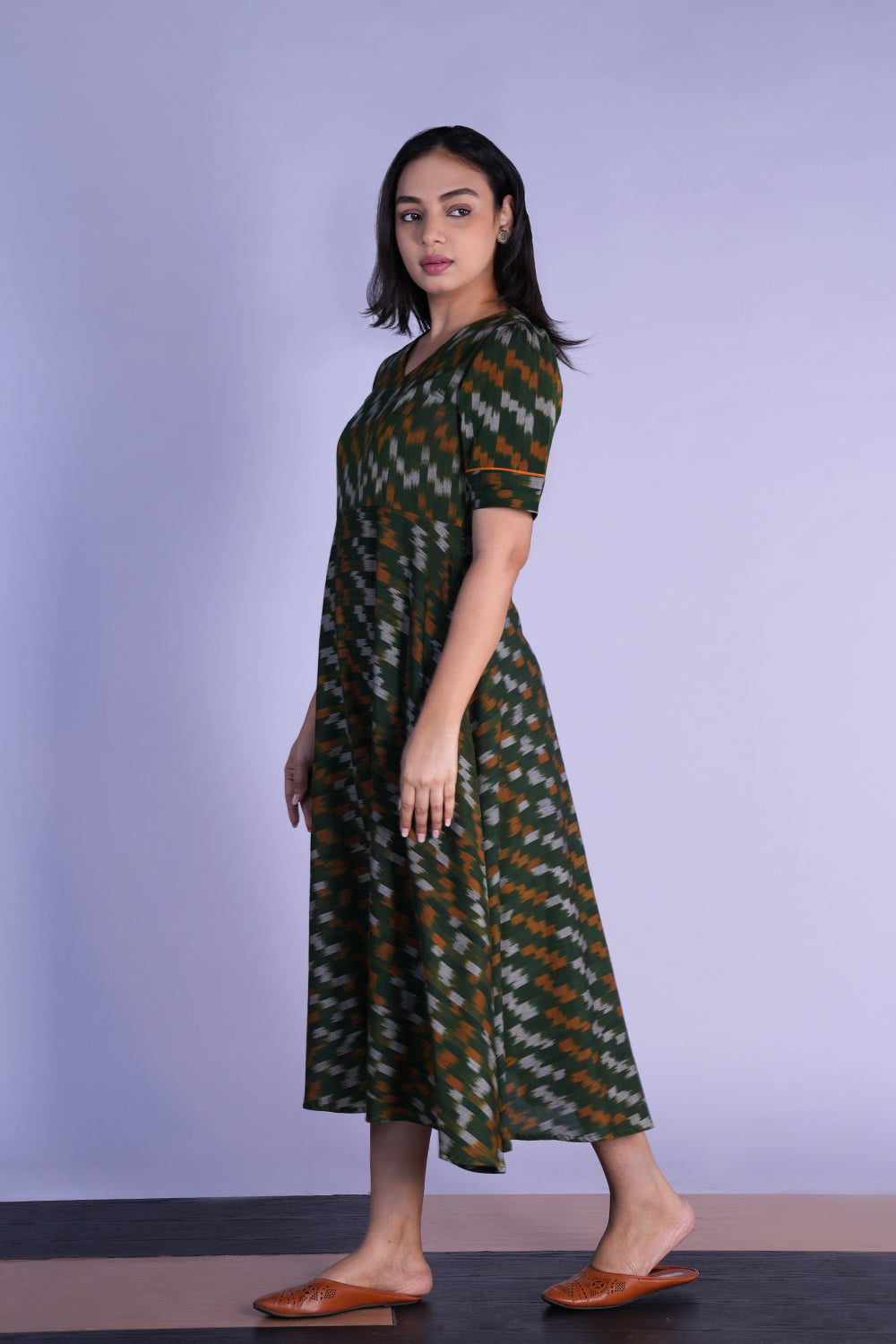 Handwoven cotton Pochampally Ikat dress