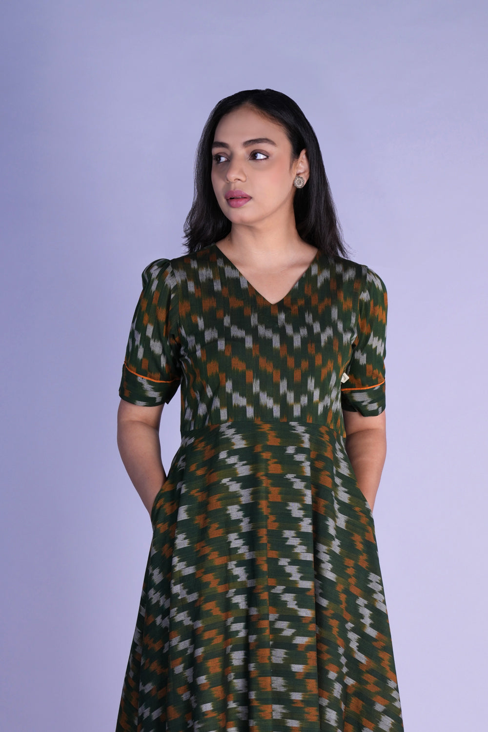 Handwoven cotton Pochampally Ikat dress