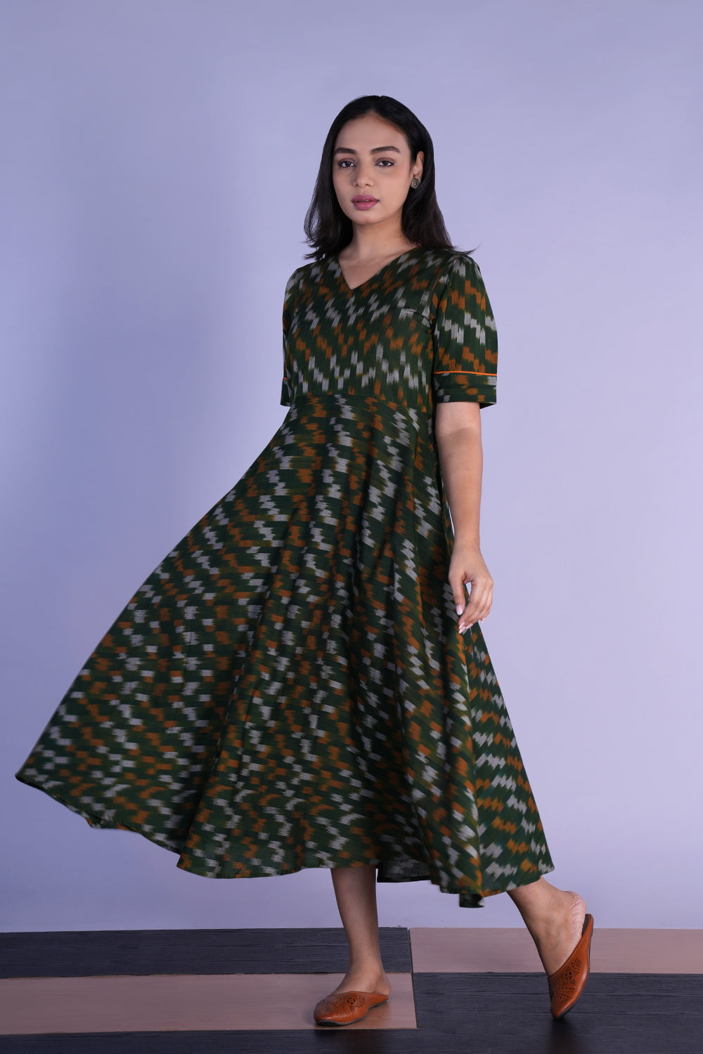 Handwoven cotton Pochampally Ikat dress