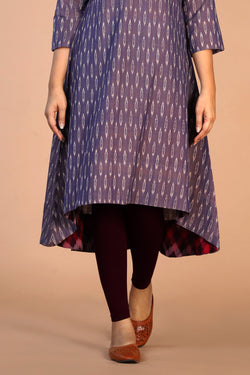 Image of Blue cotton Pochampally Ikat Kurta