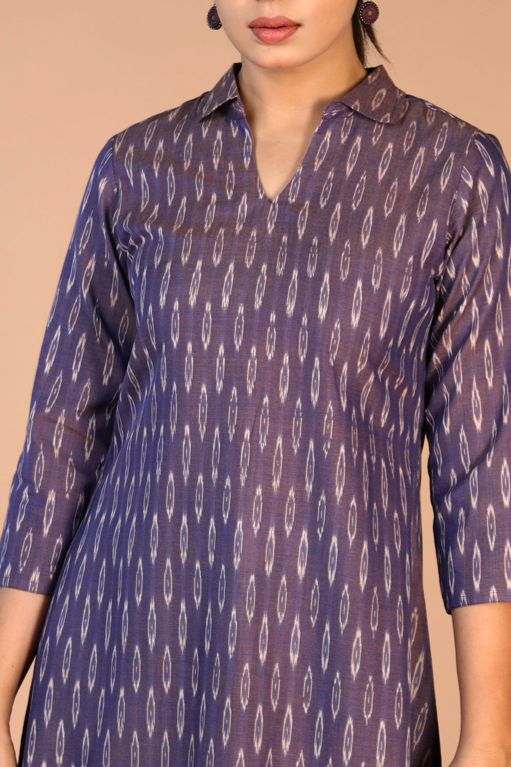 Blue cotton Pochampally Ikat Kurta