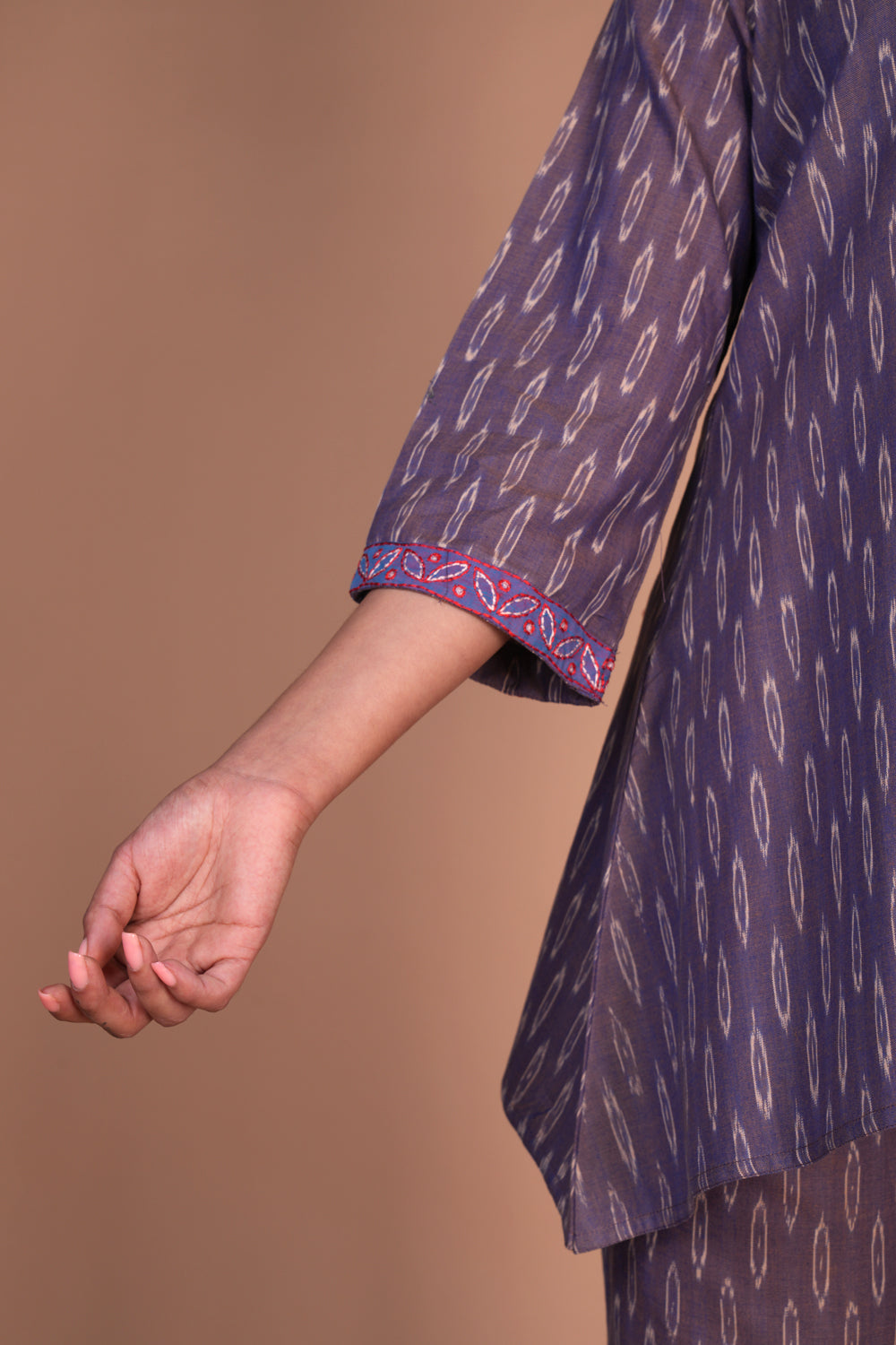 Image of Slate Purple Pochampally Ikat Coord set