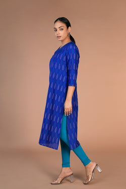 Image of Handwoven Silk Pochampally Ikat Kurti