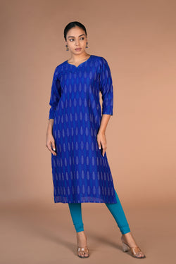 Image of Handwoven Silk Pochampally Ikat Kurti