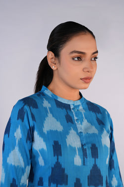 Image of Handwoven cotton Pochampally Ikat dress