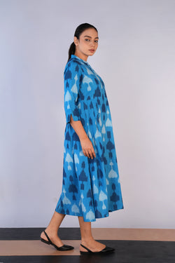 Image of Handwoven cotton Pochampally Ikat dress