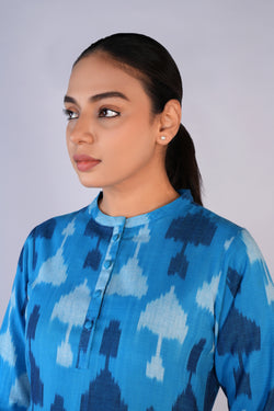 Image of Handwoven cotton Pochampally Ikat dress