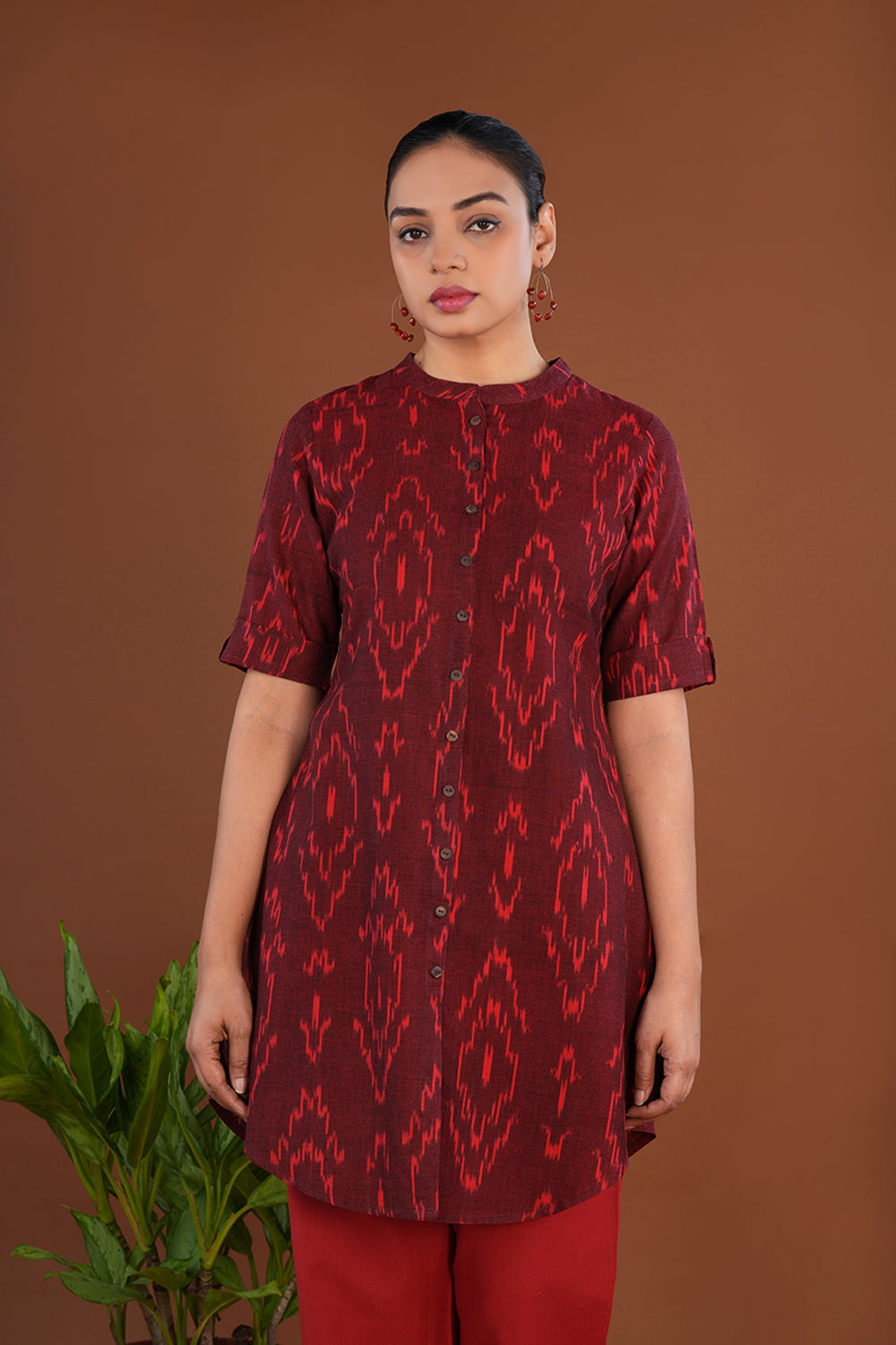 Image of Pochampally Ikat Kurti and pants set