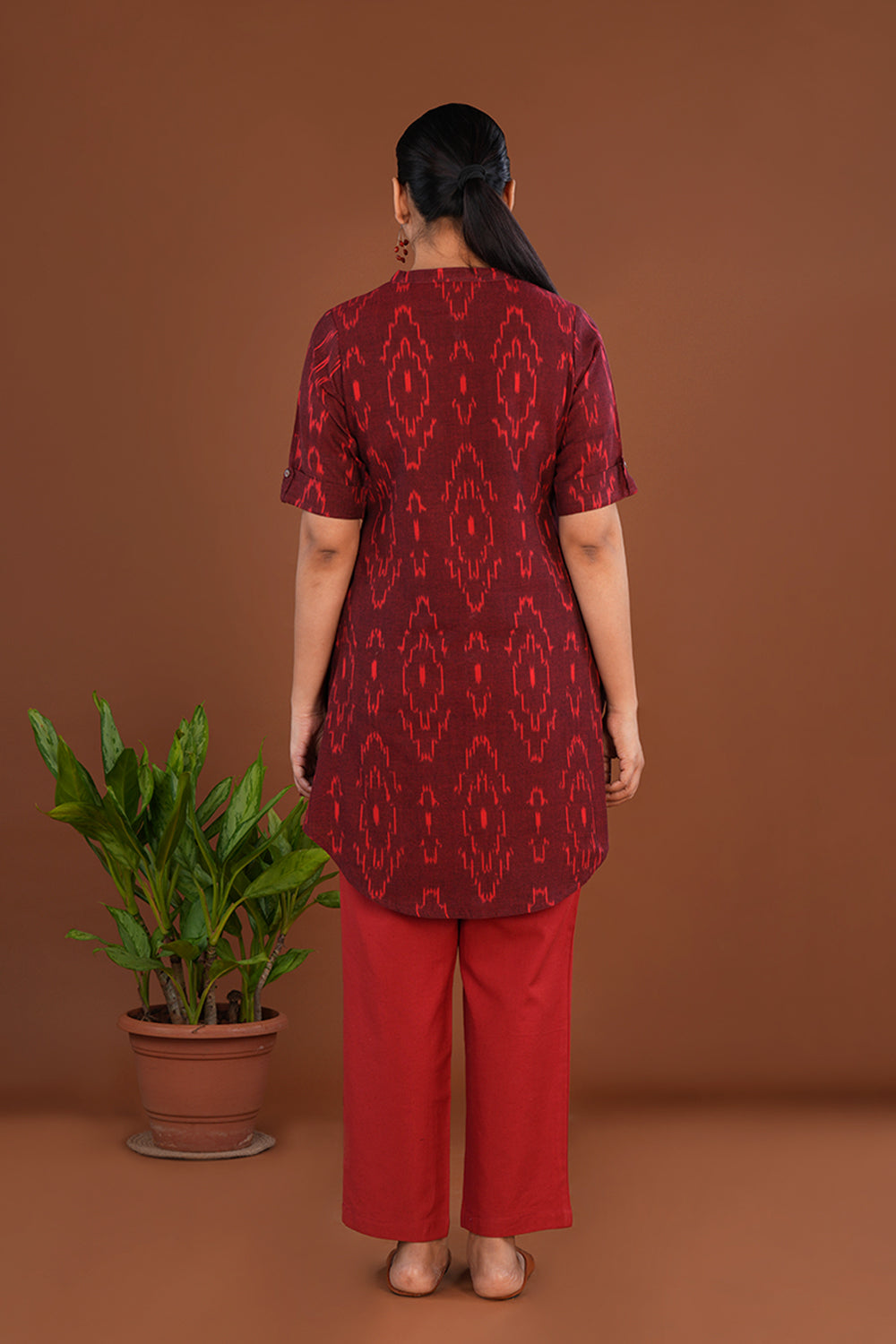 Image of Pochampally Ikat Kurti and pants set