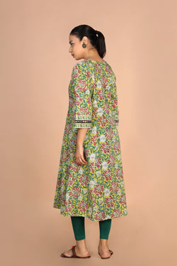 Image of Sanganeri Handblock printed floral cotton Kurti