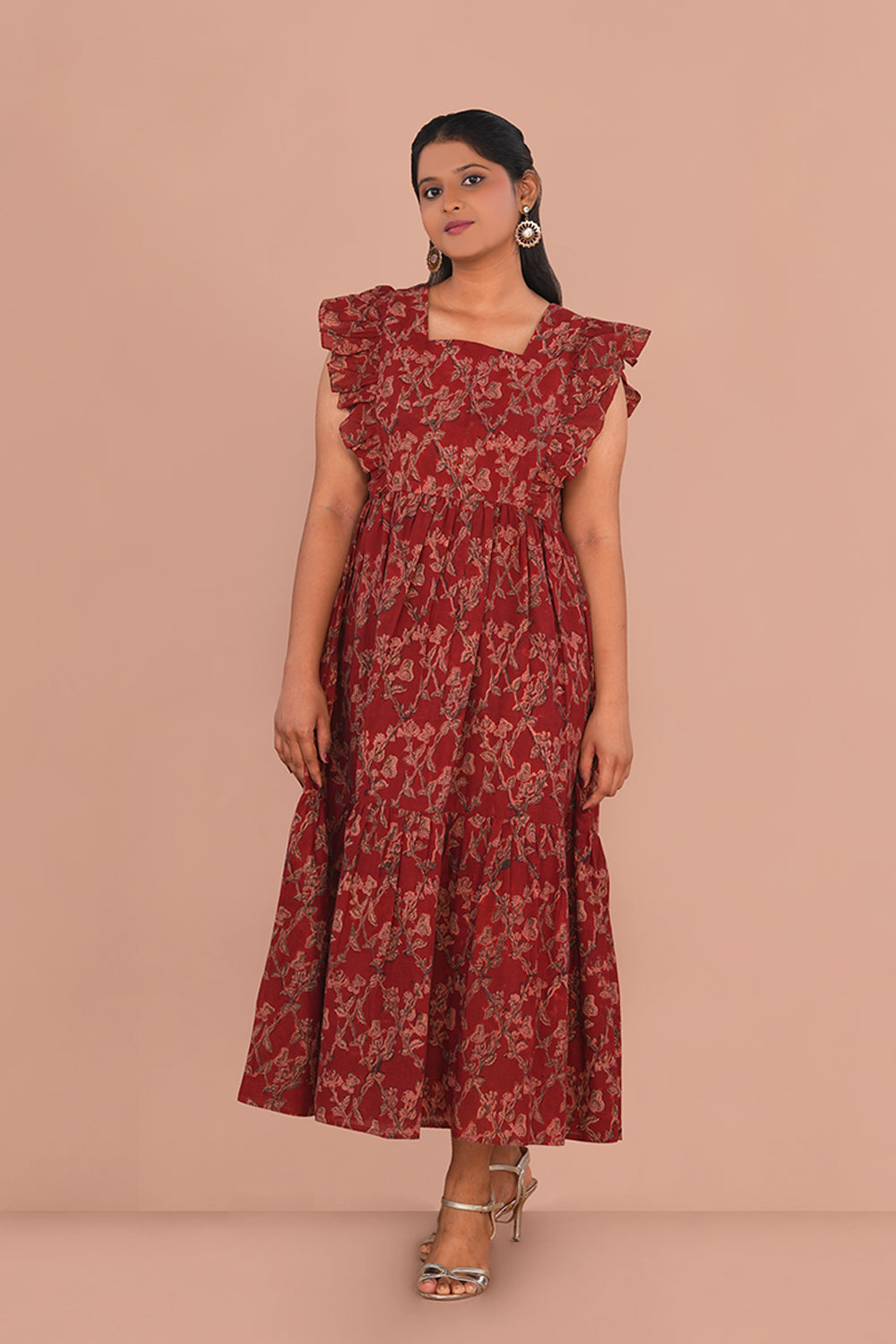 Image of Kalamkari Mul mul cotton long dress