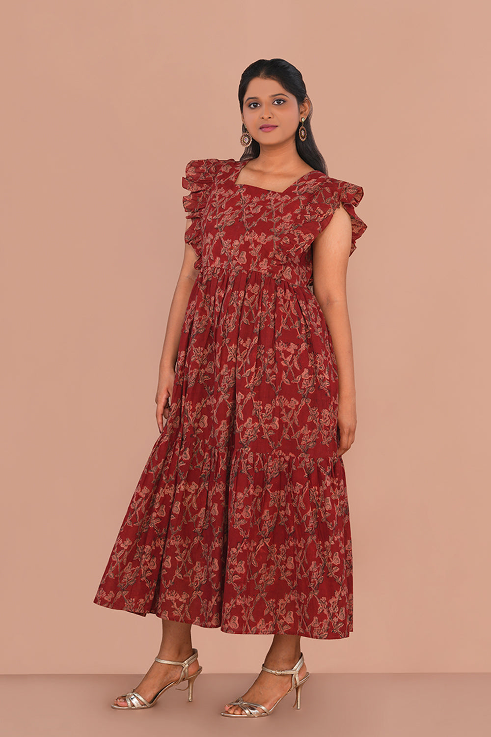 Image of Kalamkari Mul mul cotton long dress